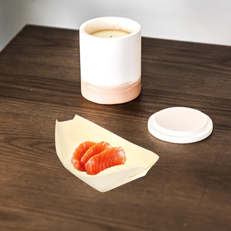50 Pcs 6 Inch Disposable Wooden Sushi Serving Trays Snack Boats For Fries Catering - Image 5