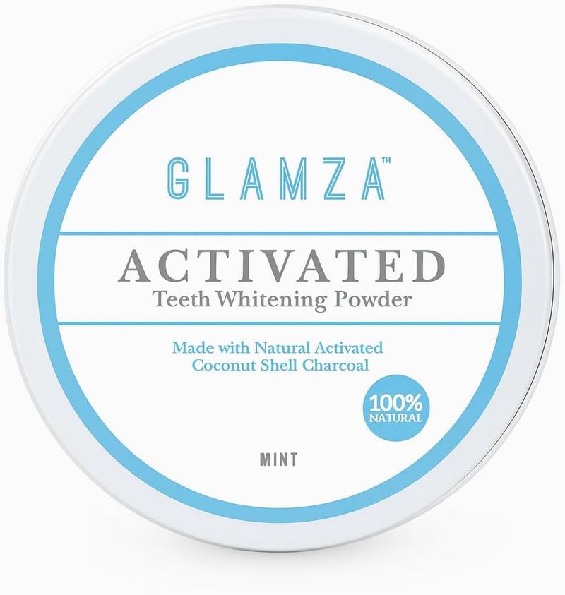 Glamza مجموعة جلمازا النهائية لتبييض الأسنان تشمل صينية تبييض الأسنان x2 10 مل جل شرائط تبييض الأسنان مسحوق تبييض الأسنان بالفحم النشط - Image 2