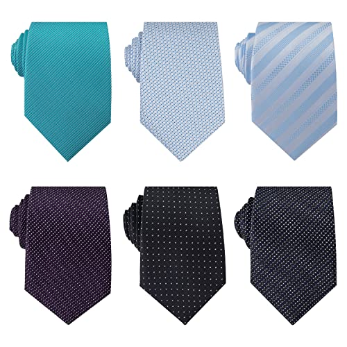 Adulove Men's Necktie Classic Silk Tie Woven Jacquard Neck Ties 6 PCS - Image 2