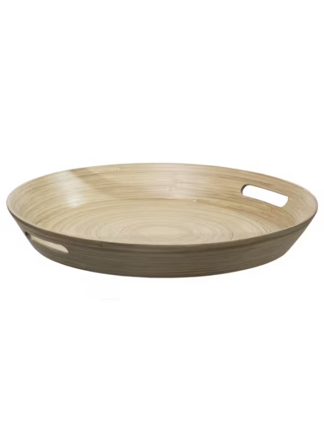 Five Simply Smart High-Quality Round Bamboo Tray Natural 42cm - Image 1