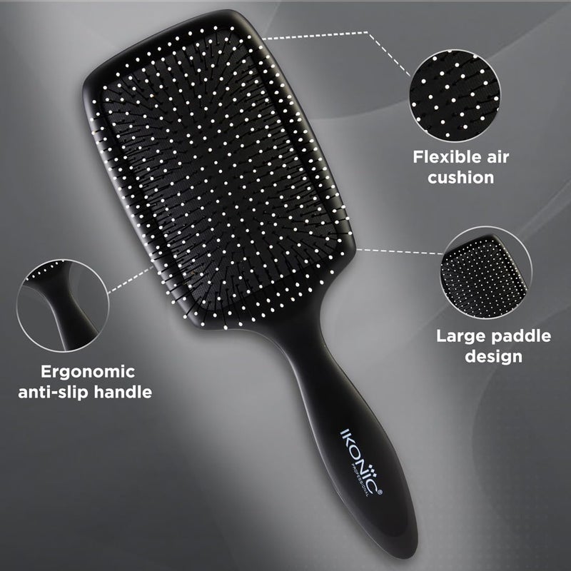 Ikonic Professional Supremo Paddle Hair Brush with IntelliFlex Bristles & Anti-Slip Handle for Gentle Detangling, Salon/Personal Grooming, Straightening, Smoothing, Styling - Men & Women, - Image 4