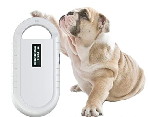 Diyeeni Pet ID Microchip Scanner,Universal Portable Handheld Animal Chip RFID Reader with Backlight Screen,History Data,for 134.2K FDXB Tags,Supports ISO 11784/11785,FDXB,ID64 RFID