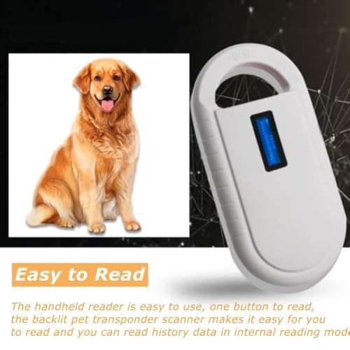 Diyeeni Pet ID Microchip Scanner,Universal Portable Handheld Animal Chip RFID Reader with Backlight Screen,History Data,for 134.2K FDXB Tags,Supports ISO 11784/11785,FDXB,ID64 RFID - Image 4
