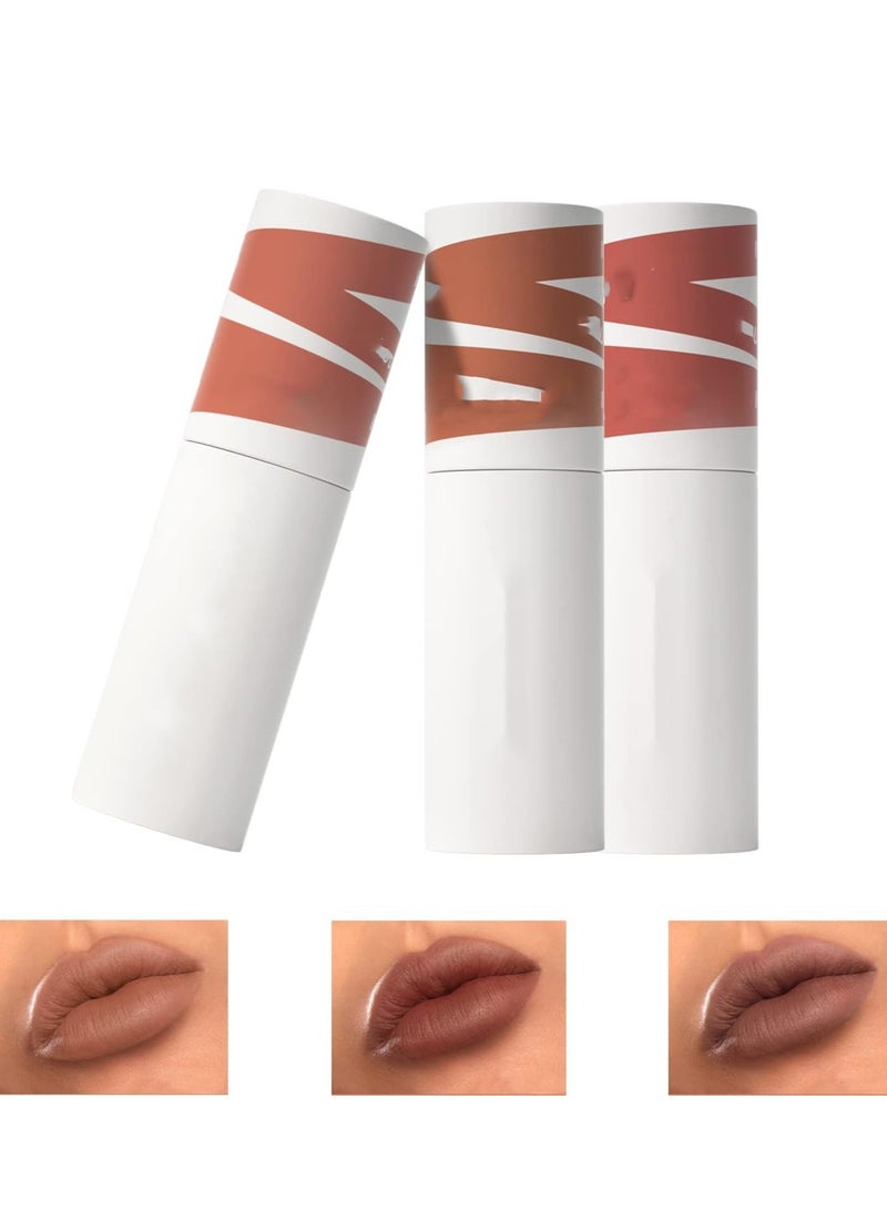3Pcs Matte Lipstick Set Lip Mud, Waterproof Long Lasting Smudge Proof Velvet Lip Stains, Multi-Purpose for Lip and Cheek, Non-Stick Cup Not Fade Lip Gloss Makeup Cosmetics, Super Stay, Non-Drying - Image 1