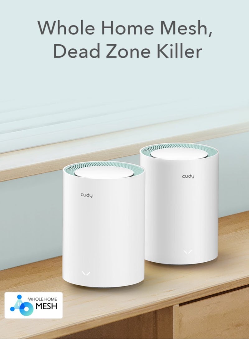 Cudy AC1200 Mesh Wi-Fi System 2-Pack | High-Speed Wi-Fi for Large Homes | 4-Stream Dual-Band, Easy Setup, VPN Support, and Fast Roaming - Image 2