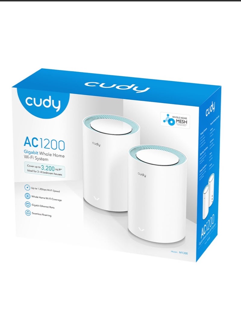 Cudy AC1200 Mesh Wi-Fi System 2-Pack | High-Speed Wi-Fi for Large Homes | 4-Stream Dual-Band, Easy Setup, VPN Support, and Fast Roaming - Image 4