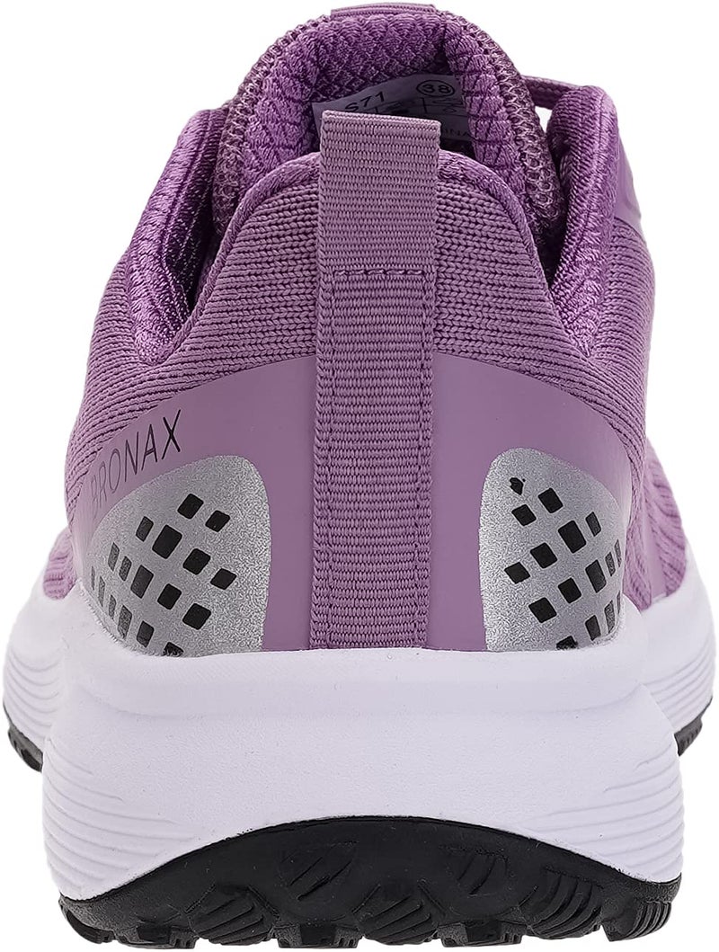 BRONAX Wide Toe Road Running Shoes for Women Lace up Breathable Mesh Size 7w with Arch Support Swollen Pregnancy Tennis Athletics Cross Training Sports Female Sneakers Purple 38 - Image 5