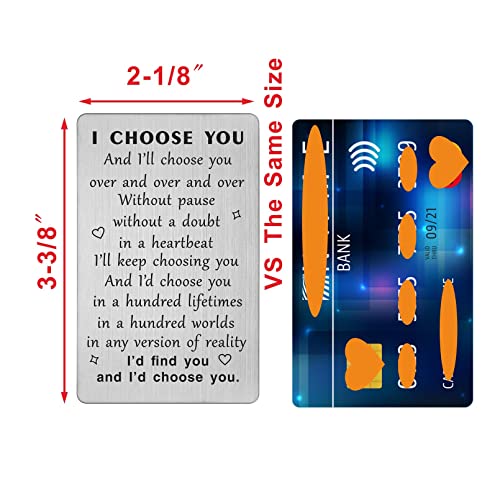 TANWIH I Choose You Wallet Card for Him, Wedding Gifts for Groom from Bride, Fiance Gifts for Him, To My Husband On Our Wedding Day, I Love You Card for Men, Engagement, Valentines Day - Image 2