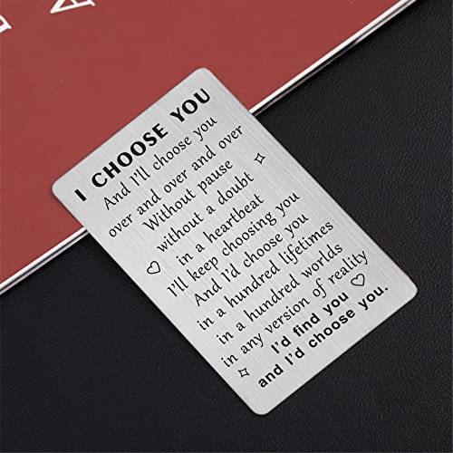 TANWIH I Choose You Wallet Card for Him, Wedding Gifts for Groom from Bride, Fiance Gifts for Him, To My Husband On Our Wedding Day, I Love You Card for Men, Engagement, Valentines Day - Image 5
