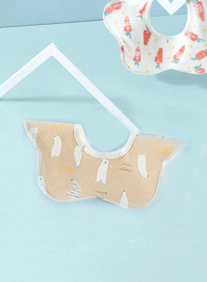 Shuer 5 Pieces Mother Baby Supplies Baby Saliva Towel Cotton Waterproof Baby Petal Bib