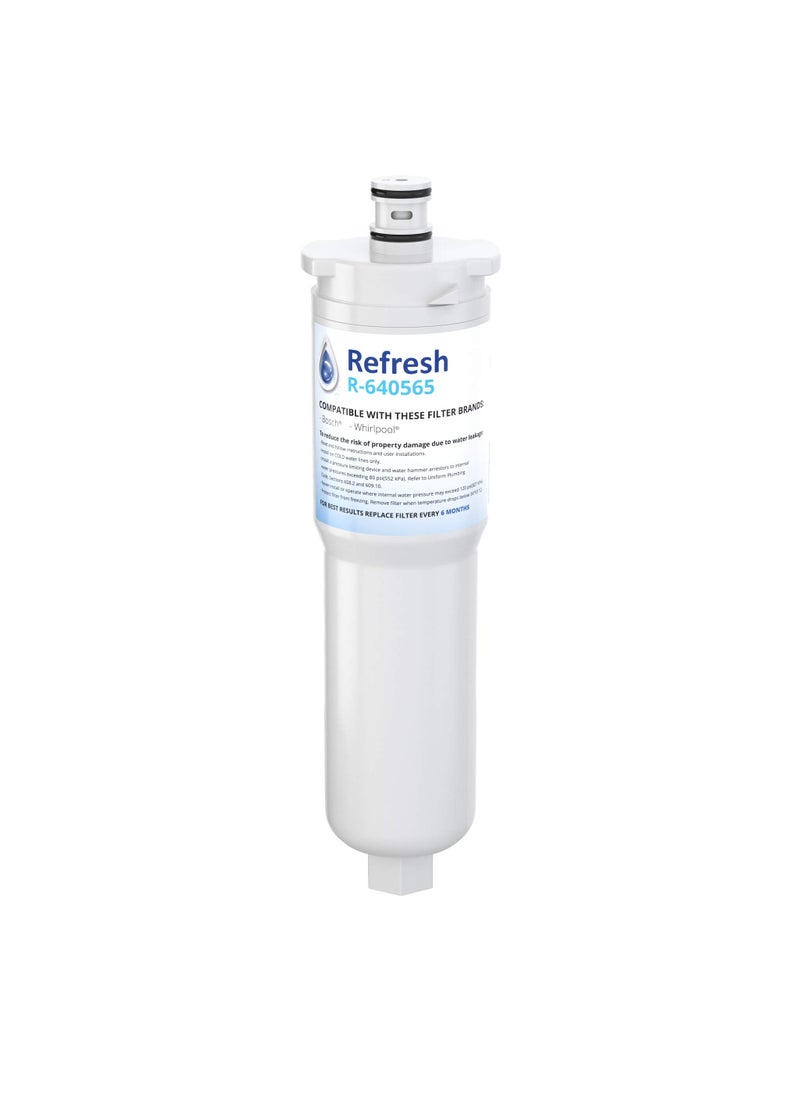 REFRESH Refresh Replacement Refrigerator Water Filter for Bosch 640565 EVOLFLTR10 Whirlpool WHKFRPLUS W1085590 56932 2168701 3M Cuno CS52 CS51 CS450 CS451 CS452 1 Pack 