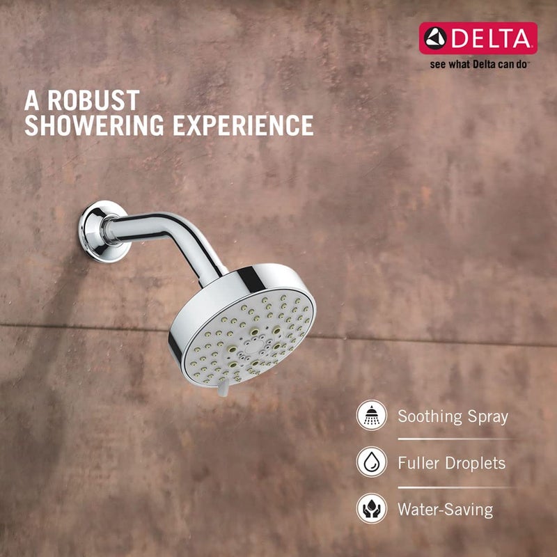 Delta DELTA FAUCET | 5 - Setting Multi-Function 4 inch Rain Overhead Shower without Arm with Touch-Clean | Polished Chrome - Image 4