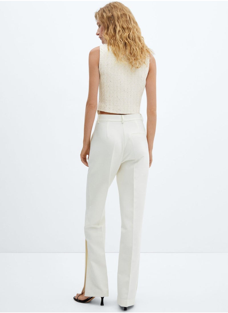 MANGO - Button Detail Crop Vest - Image 1