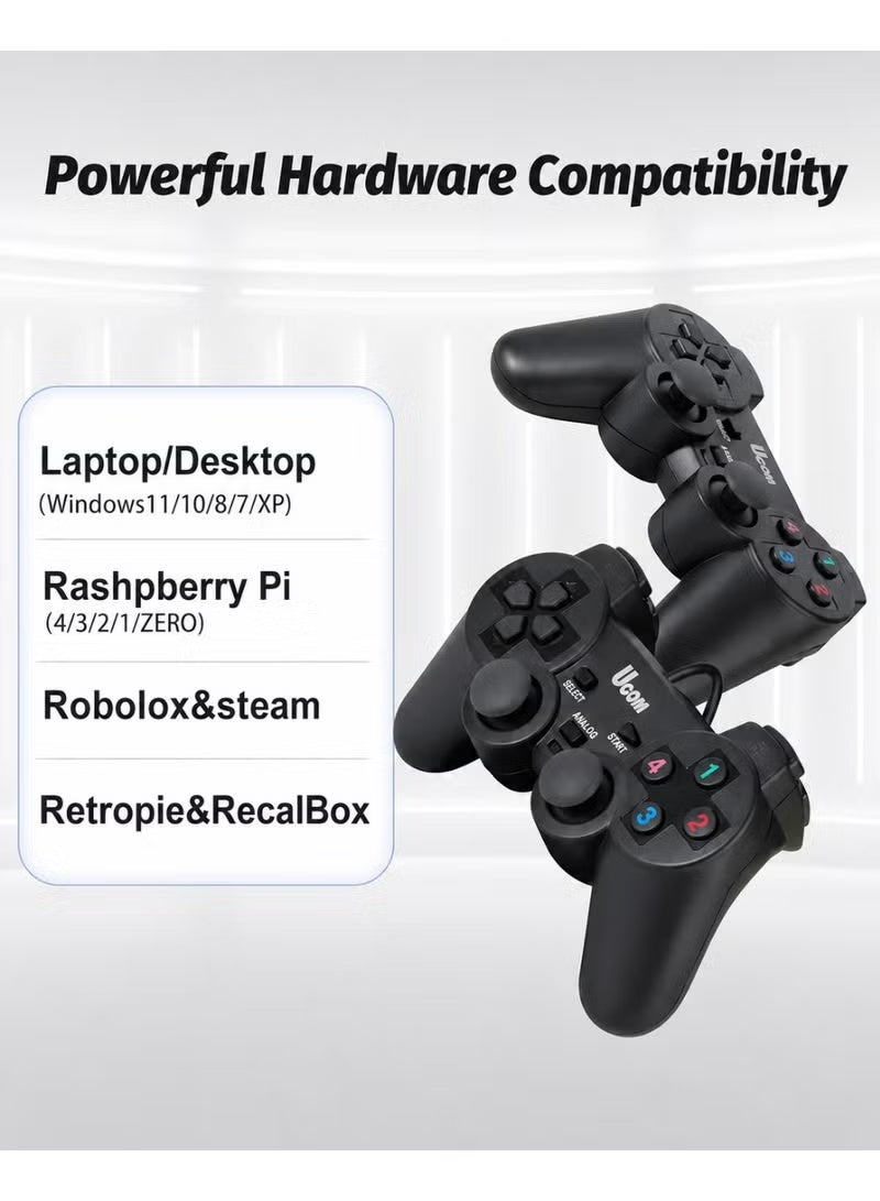 يوكوم طقم وحدات تحكم ألعاب (Gamepad) سلكية من Ucom للكمبيوتر بنظام Windows - لون أسود كلاسيكي، مزو - Image 3