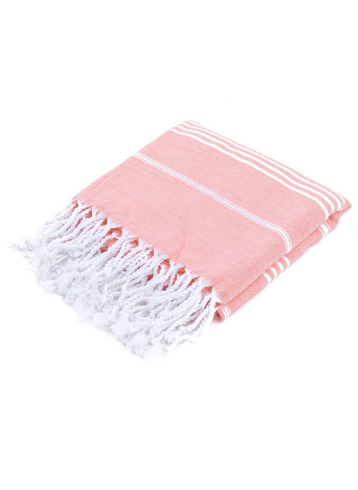 CONTEXT Style and Functionality Turkish Peshtemal Towels: 100% Organic Cotton | Prewashed & Versatile for Bath, Pool, Beach, and Spa - 40x70 Inches (Coral)  - Image 4