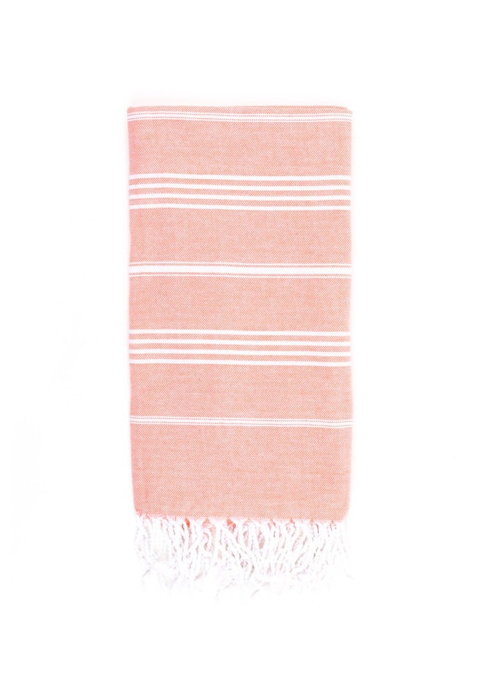 CONTEXT Style and Functionality Turkish Peshtemal Towels: 100% Organic Cotton | Prewashed & Versatile for Bath, Pool, Beach, and Spa - 40x70 Inches (Coral)  - Image 2