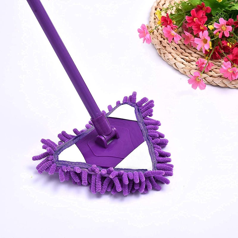 Dxent Easy to Clean Lazy Triangle Cleaning Mop Retractable Cleaning Mop 180 Rotatable Triangle Dust Mop - Image 1
