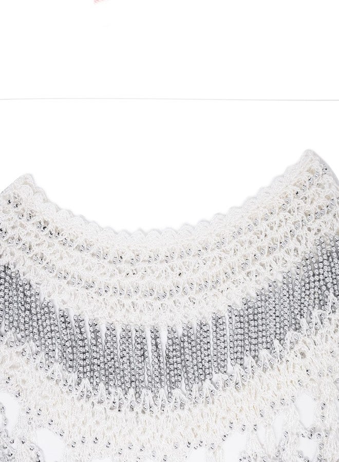 Ralcosuss Knit Hollow Out Bead Shawl and Wrap for Evening Dresses Wedding Party Cover Up Shrug Stoles for Women Bridal - Image 4