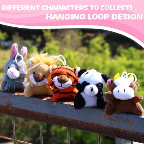 Uzoxlsn 38 Pack Mini Stuffed Animals Party Favors for Kid, Small Plush Stuffed Animal Toy in Bulk for Claw Machine, Carnival Prizes, Plush Keychain Decorations, Classroom Reward - Image 2