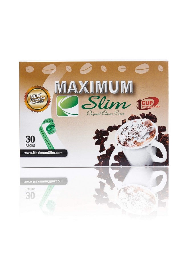 Maximum Slim Premium Instant Cocoa - Creamy, Delicious 4-in-1 Formula with Natural Herbal Extracts for Energy & Vitality, Maximum Satisfaction & Taste. No Side Effects (Laxative-Free) -USA Made, 30 Ct - Image 1