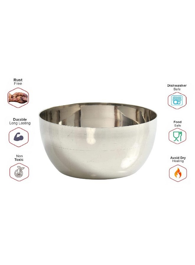 GALOOF Stainless Steel Heavy Gauge Katori Set Of 6 | Dal Vati Veg Bowl Set For Dining And Serving | Wati Vatki Designer Dining Bowl Set (Set Of 6), 0.25 liter - Image 5