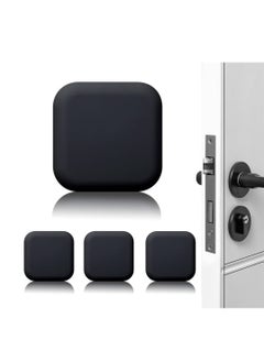 KASTWAVE Door Stoppers Wall Protector, Door Handle Silicone Crash Pad, 4 Pieces Self-Adhesive Door Rear Buffers Quiet Anti-Bump Pads Furniture Accessories for Home Office (Black)  - Image 1