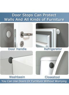 KASTWAVE Door Stoppers Wall Protector, Door Handle Silicone Crash Pad, 4 Pieces Self-Adhesive Door Rear Buffers Quiet Anti-Bump Pads Furniture Accessories for Home Office (Black)  - Image 4