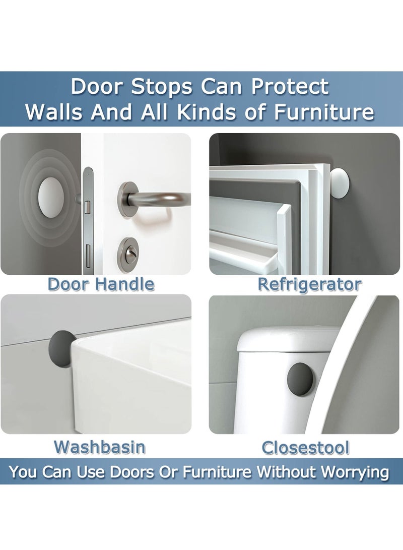KASTWAVE Door Stoppers Wall Protector, Door Handle Silicone Crash Pad, 4 Pieces Self-Adhesive Door Rear Buffers Quiet Anti-Bump Pads Furniture Accessories for Home Office (Black)  - Image 4