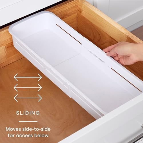 YouCopia DrawerFit® Sliding Drawer Bin, Expandable and Adjustable Kitchen Storage Organizer, Speckled White - Image 3