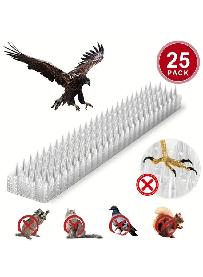 25Pcs Outdoor Bird Deterrent Spikes Cat Repellent Mats For Balcony Roof Garden Protection - Image 1
