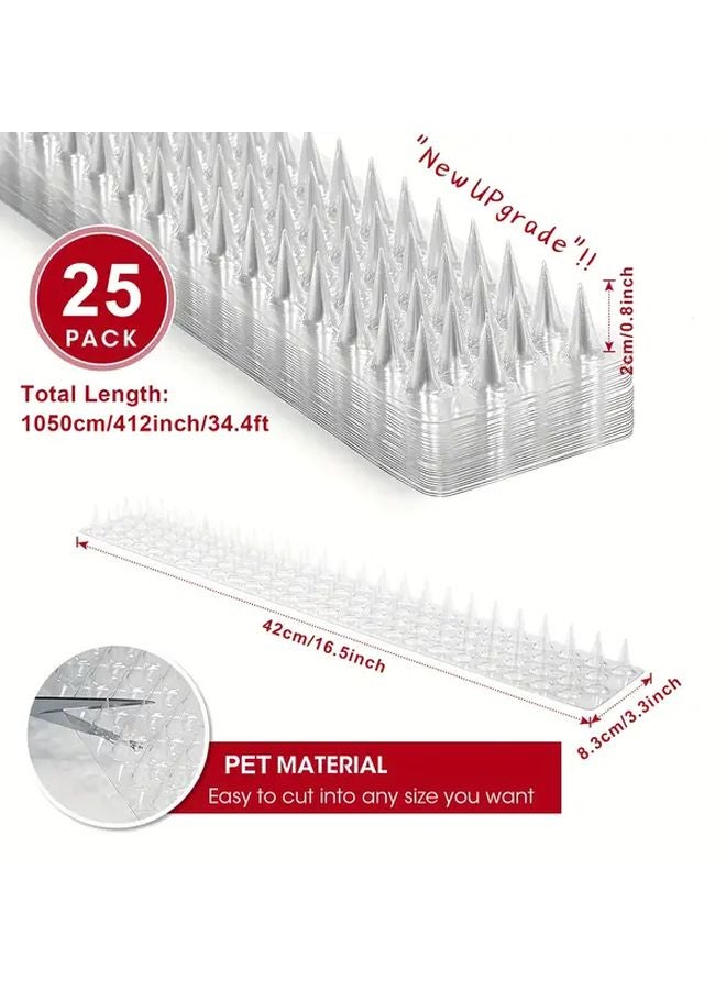 25Pcs Outdoor Bird Deterrent Spikes Cat Repellent Mats For Balcony Roof Garden Protection - Image 2