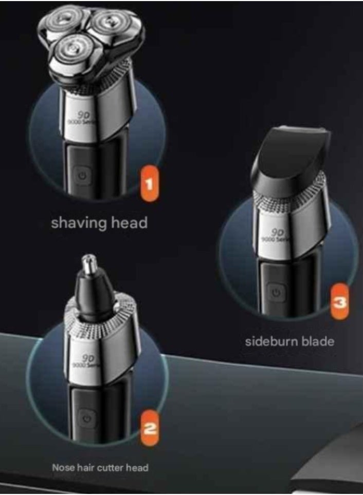 XVersion Trimmer & Clippers 9D Series Electric Shaver for Men – 3-in-1 Grooming Kit with LED Display, Nose Trimmer, Facial Brush & USB Rechargeable9D Electric Shaver for Men – 3-in-1 Grooming Kit with LED Display, Nose Trimmer, Facial Brush & USB Rechargeable - Image 2