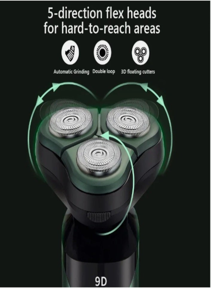 XVersion Trimmer & Clippers 9D Series Electric Shaver for Men – 3-in-1 Grooming Kit with LED Display, Nose Trimmer, Facial Brush & USB Rechargeable9D Electric Shaver for Men – 3-in-1 Grooming Kit with LED Display, Nose Trimmer, Facial Brush & USB Rechargeable - Image 4