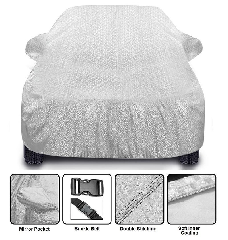 Auto Hub Waterproof Car Cover Compatible with Hyundai i20 (Model - 2020-2022) with Mirror Pocket, Soft Cotton Lining, Waterproof i20 Car Cover- Metallic Silver - Image 3