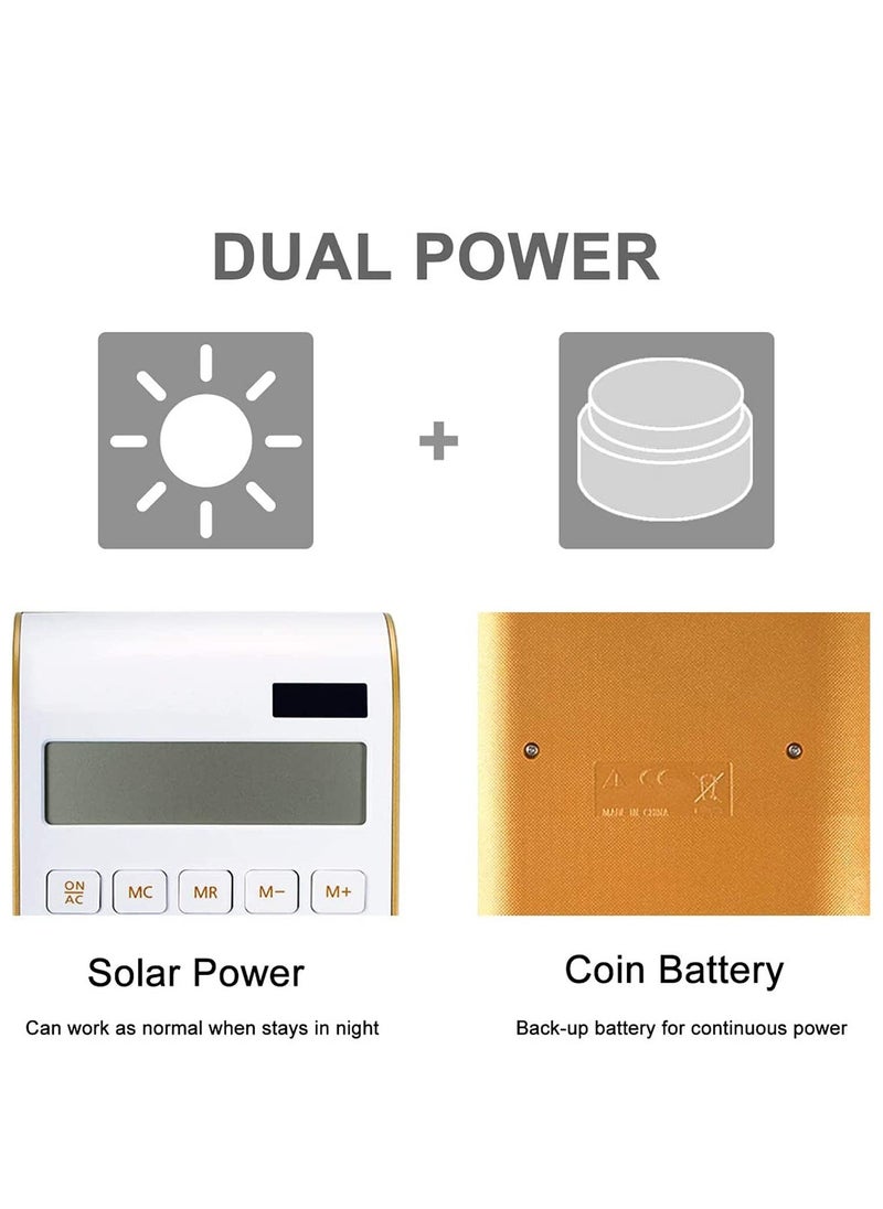 KASTWAVE - Calculator, Solar Power Calculator Slim Elegant Design Solar Calculator Dual Powered Desktop Calculator Tilted LCD Display for Business Office School - Image 1