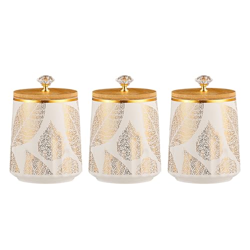 UMAI Ceramic Jars with Bamboo Lids | 280 ml Each | Pack of 3 | Airtight Multipurpose Storage Containers | Ideal for Pickles, Nuts & Dry Fruits | Stylish Kitchen Jar Set for Home & Pantry - Image 2