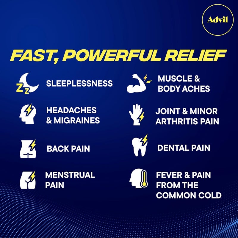 Advil PM LiquiGels Pain Reliever and Nighttime Sleep Aid Pain Medicine with Ibuprofen for Pain Relief and Diphenhydramine HCL for a Sleep Aid  80 Liquid Filled Capsules  Back to College - Image 2