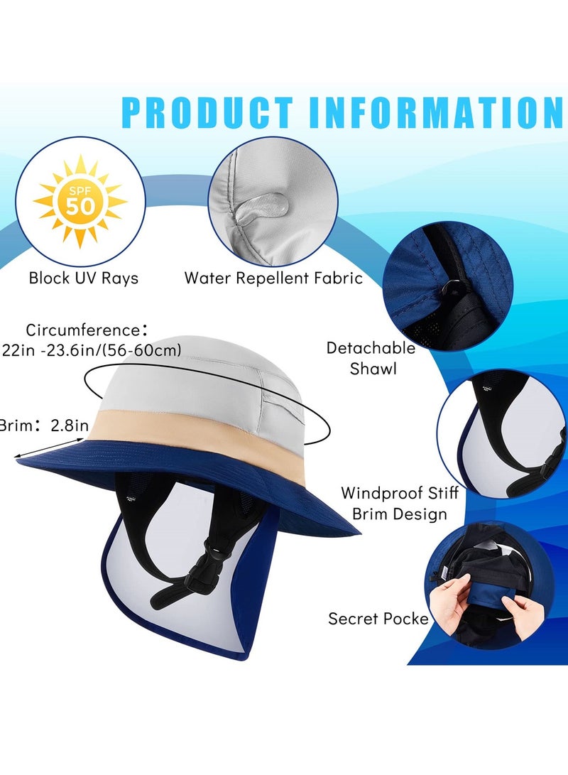 SYOSI Surf Bucket Hat with Neck Flap, Waterproof Fishing Hat for Men and Women, Outdoor UV Sun Protection Wide Brim Hat, Ideal for Surfing, Boating, and Water Sports - Image 3