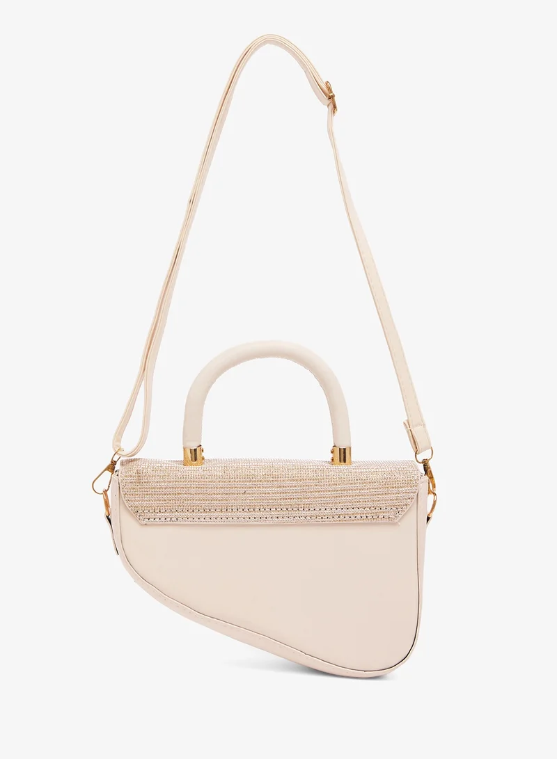 ايلا Gold Accent Asymmetrical Textured Top Handle Bag