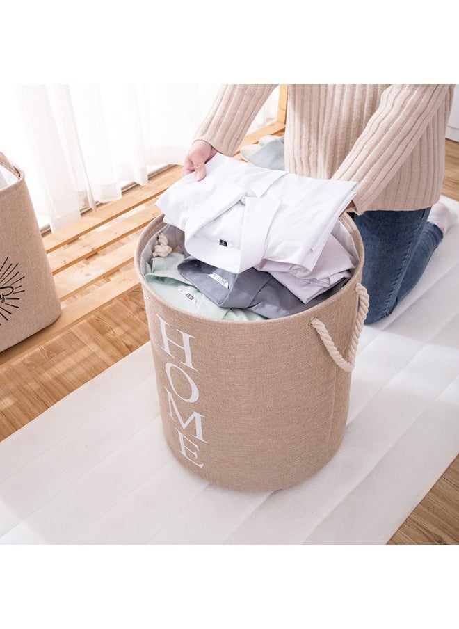 WAOKN Tear-proof EVA Laundry Bag, Large-capacity Home Laundry Box, Thick Rope Portable Dirty Clothes Storage Basket, Clothes Basket for Bedroom, Bathroom, Utility Room (Brown)  - Image 3