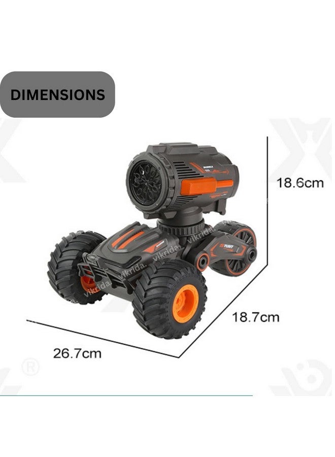 VikriDA Remote Control Car with Blowing Bubble Feature 360°Rotated Drifting Tank | Diwali/Birthday Gift for Kids, Red Color - Image 2