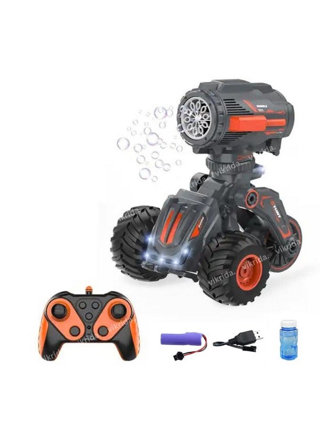 VikriDA Remote Control Car with Blowing Bubble Feature 360°Rotated Drifting Tank | Diwali/Birthday Gift for Kids, Red Color - Image 1