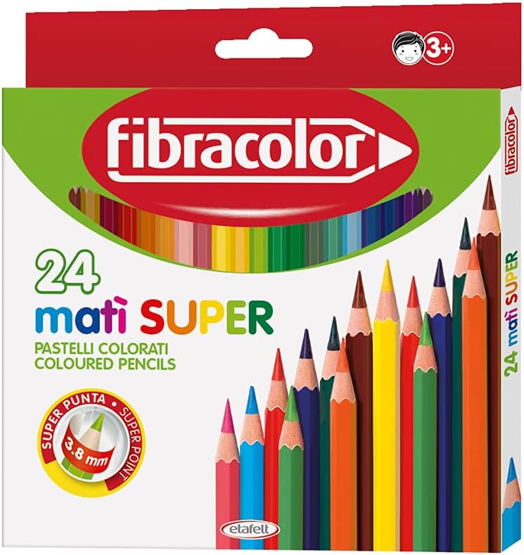 FIBRACOLOR ETAFELT Matì Super Hexagonal coloured pencil Pack of 24 Colors