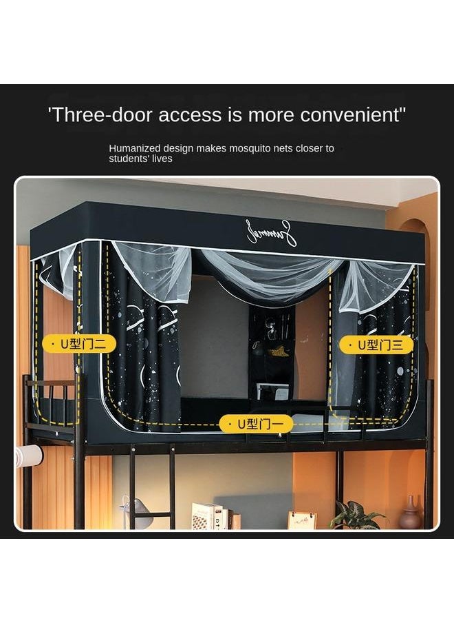 Bluejw - Strong Shading Bed Curtain Integrated Mosquito Net For College Students Dormitory Special Installation-free Upper And Lower Bed Universal Dormitory Single Direct Selling - Image 1