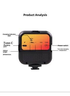 General Mini Charging LED Light WL-R2 For Selfie Mobile Phone Photography RGB Full Color Pocket Size RGB Fill Light Consumption Electron-Specifications:Square Cold And Warm White Fill Light  - Image 1