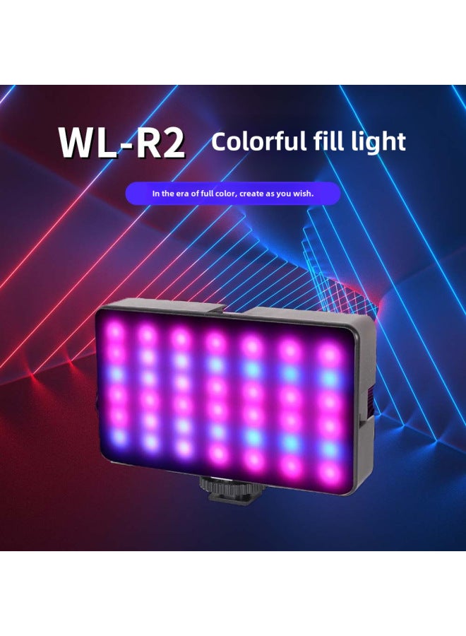 general Mini Charging LED Light WL-R2 For Selfie Mobile Phone Photography RGB Full Color Pocket Size RGB Fill Light Consumption Electron-Specifications:Square Cold And Warm White Fill Light - Image 2
