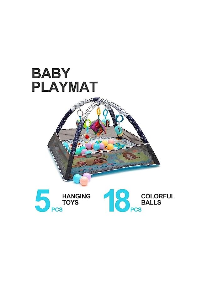PROMASS Baby Play Gym Mat with Ball Pit Activity Gym Center Tummy Time Mat Thickened Mat Sensory Exploration Motor Skill Development for Newborn Infant Baby Toddlers - Image 5