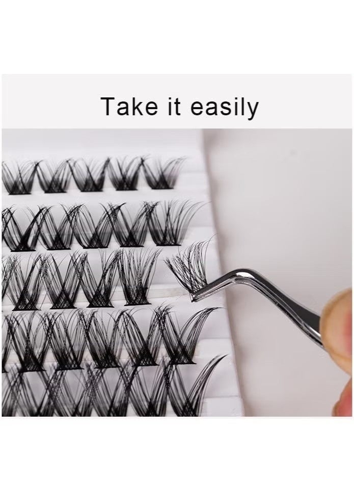 Dougez 144 Root False Cluster Lashes， DIY Eyelash Extension Lashes， Natural Look， Reusable Lashes，High-grade Fiber Large Capacity ，with Tweezer - Image 2