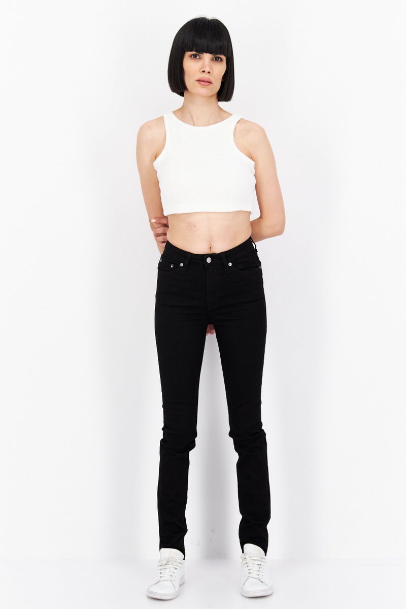 Weekday Women Skinny Fit Solid Stretchable Jeans, Black - Image 3