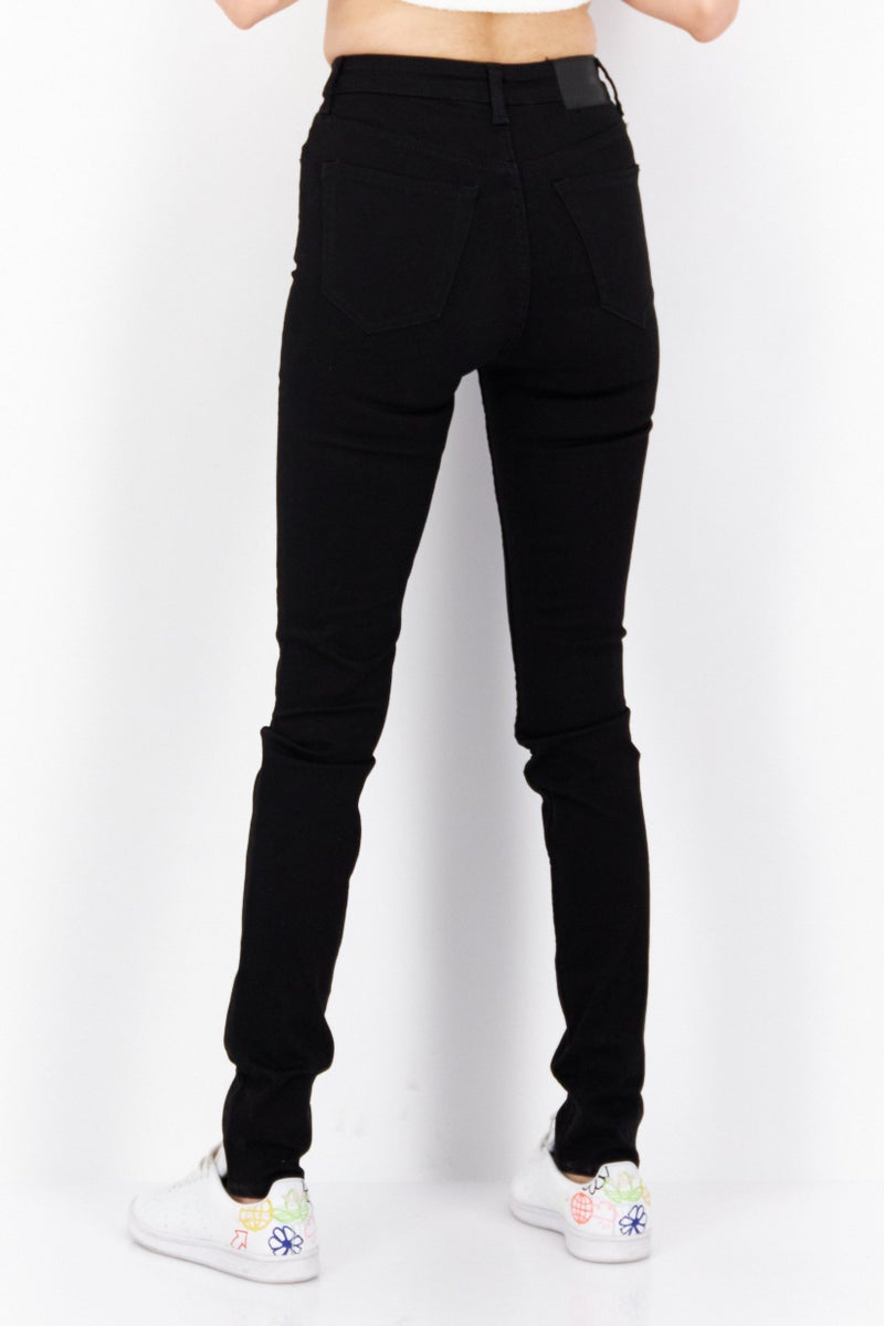 Weekday Women Skinny Fit Solid Stretchable Jeans, Black - Image 2